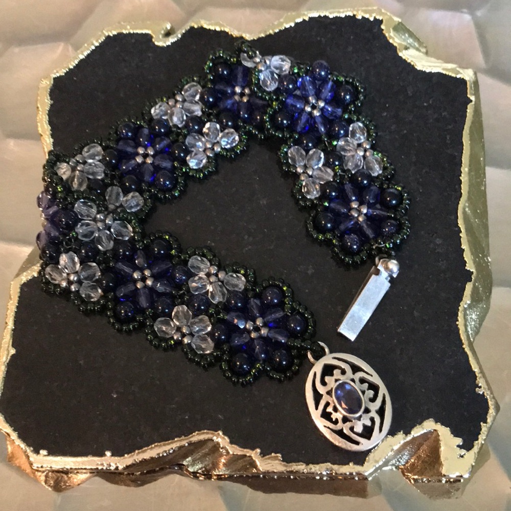 Beaded silver bracelet